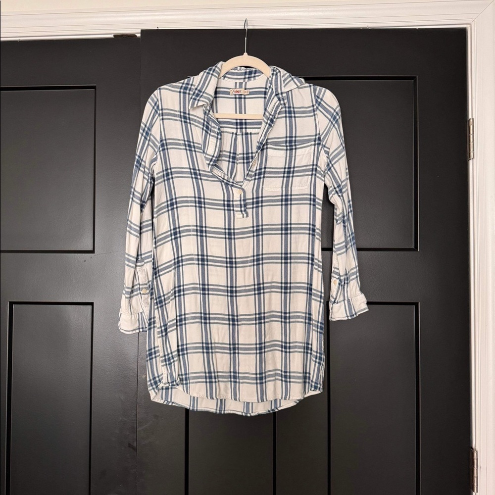 Faherty Blue and White Shirtdress